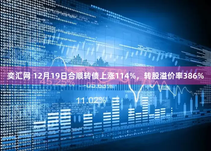 奕汇网 12月19日合顺转债上涨114%，转股溢价率386%